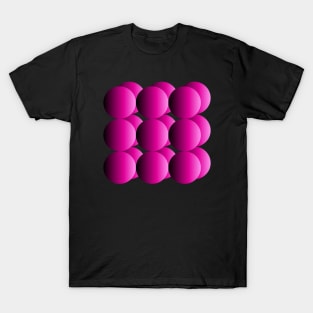 Fluorescent Spheres | Gradient Neon Pink T-Shirt